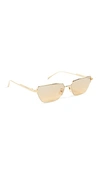 BOTTEGA VENETA NARROW METAL CAT EYE SUNGLASSES,BOTTE30054