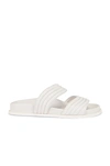 Alaïa Leather Slides In Blanc Casse