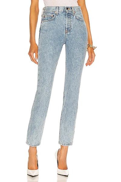 Wardrobe.nyc Stone-washed Tapered-leg Jeans In Blue
