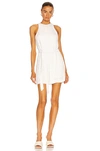 Retroféte Diane Embellished Gathered Stretch-silk Satin Mini Dress In Moonglow White