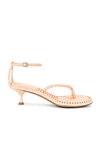 Bottega Veneta Dot 55mm Leather Bubble Crisscross Sandals In Macaroon