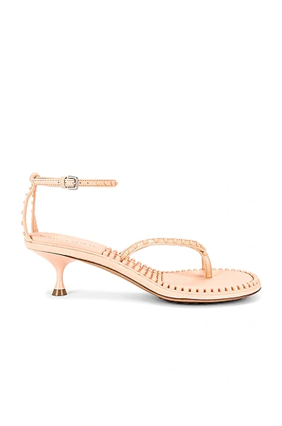 Bottega Veneta Dot 55mm Leather Bubble Crisscross Sandals In Macaroon