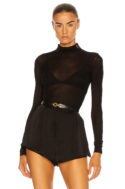 Saint Laurent Cassandra Logo Top In Black