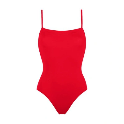 Eres Aquarelle Spaghetti Strap Swimsuit In Red