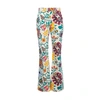 La Doublej Saturday Night Floral-print Cotton-blend Trousers In Selva Bianco