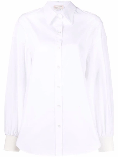 Alexander Mcqueen White Long-sleeve Silk Shirt