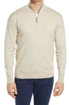 Peter Millar Crown Quarter Zip Pullover In Stone