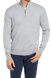 Peter Millar Crown Quarter Zip Pullover In British Grey