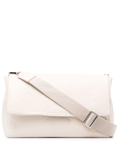 Philipp Plein Monogram-print Messenger Bag In Neutrals