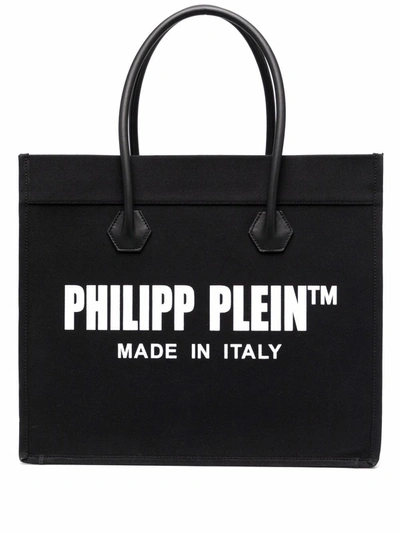 Philipp Plein Logo Print Shopper Tote In Black