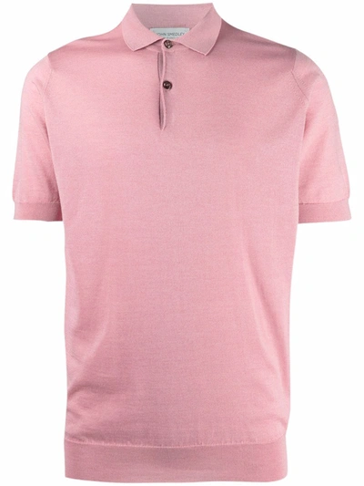 John Smedley Fine-knit Polo Shirt In Pink