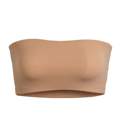 Skims Fits Everybody Stretch-woven Bandeau Bra In Tan