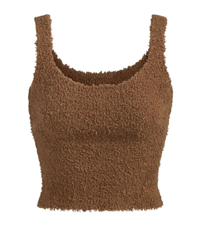 Skims Cozy Knit Tank Top In Brown