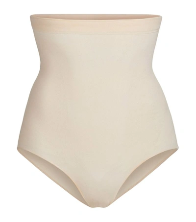 Skims Sculpting High-waist Briefs In Clay