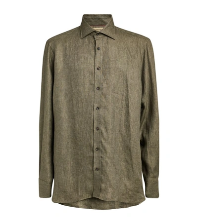 Purdey Linen-twill Shirt In Green