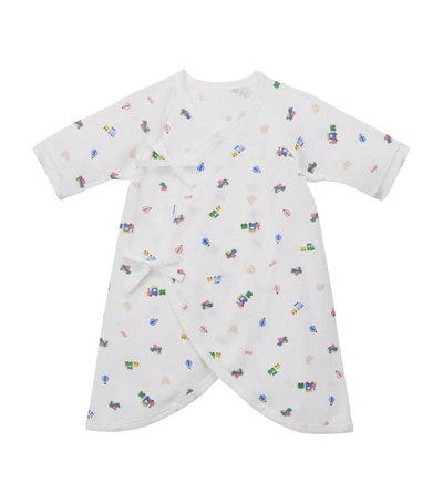 Miki House Printed Kimono All-in-one (1-3 Months) In Blue