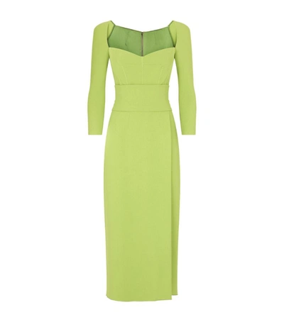 Dolce & Gabbana Long Sleeve Loungette Midi Dress In Green