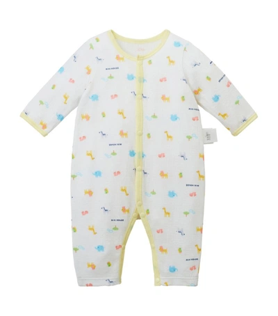 Miki House Elephant Print All-in-one (3-12 Months) In Multi