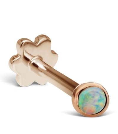 Maria Tash Rose Gold Opal Threaded Stud Earring (2mm)