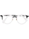 Masahiromaruyama Mm-0020 Layered Round-frame Glasses In Weiss