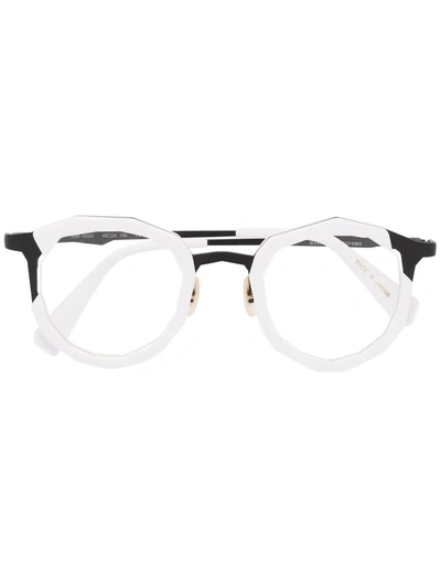 Masahiromaruyama Mm-0020 Layered Round-frame Glasses In Weiss