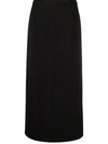 Totême Crinkle Pleated Silk Midi Skirt In Schwarz