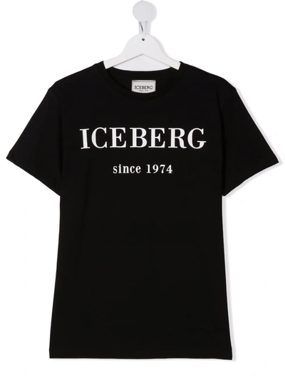 Iceberg Teen Logo-print T-shirt In Black