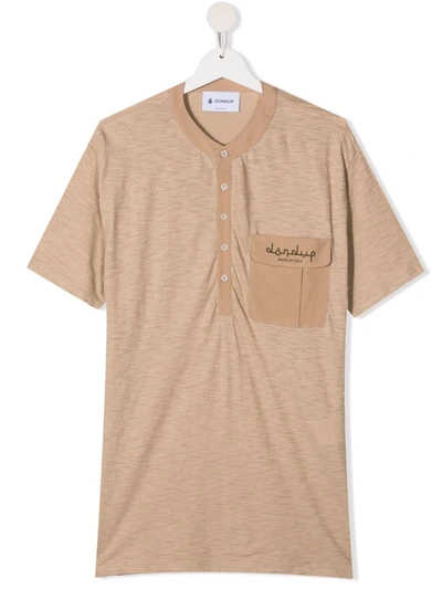 Dondup Teen Logo Print T-shirt In Neutrals