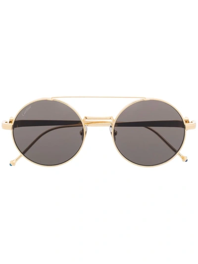 Cartier Pasha Round-frame Sunglasses In Black