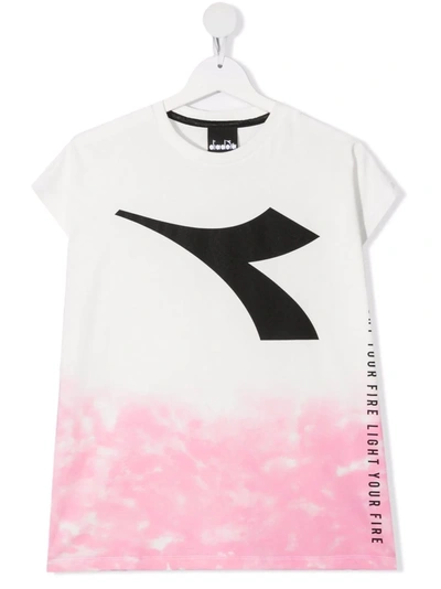 Diadora Junior Teen Logo-print Tie Dye T-shirt In Pink