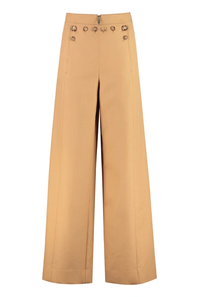 Burberry Sailor Trousers With Buttons In Beige,brown