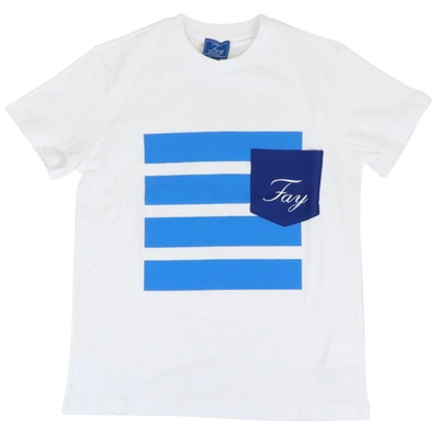 Fay Kids' Logo印花短袖t恤 In White