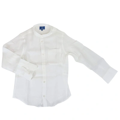 Fay Kids' Linen Shirt In White