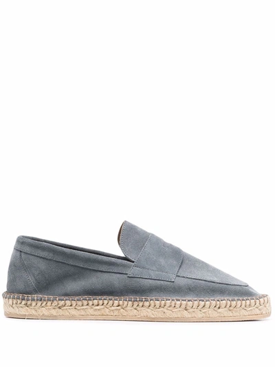 Scarosso Diego Jute Espadrilles In Grey Suede