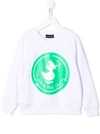 SAVE THE DUCK LOGO-PRINT LONG-SLEEVED SWEATER