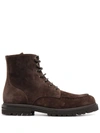 BRUNELLO CUCINELLI LACE-UP SUEDE BOOTS