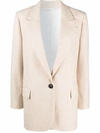 Brunello Cucinelli Peak-lapel Single-breasted Blazer In Neutrals