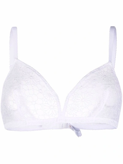 Eres Hibiscus Floral Tulle Bra In White