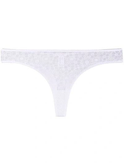 Eres Orchidee Floral-lace Thong In White