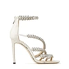 Jimmy Choo Josefine Crystal Strappy Cocktail Stiletto Sandals In Latte/crystal