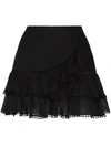 Charo Ruiz Tiered-ruffle Mini Skirt In Nero