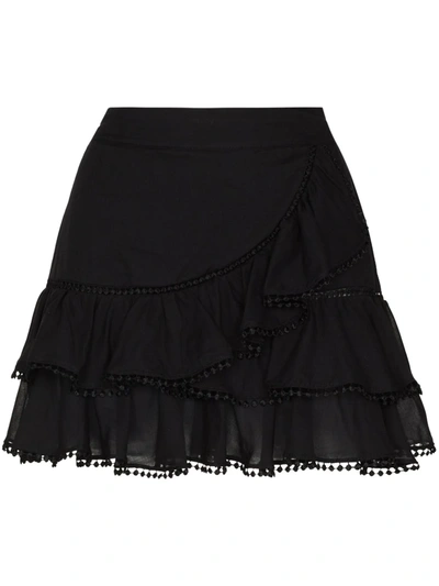 Charo Ruiz Tiered-ruffle Mini Skirt In Nero