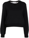 Marchesa Notte Sheer Panel Sweatshirt In Schwarz