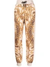 Philipp Plein Baroque-jacquard Fleece Sweatpants In Nude