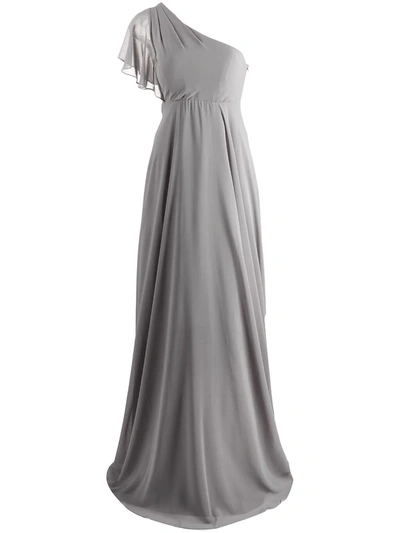Marchesa Notte Bridesmaids Cremona One-shoulder Dress In Grau