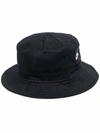Nike Logo-embroidered Bucket Hat In Schwarz