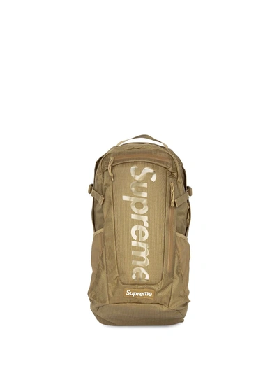 Supreme Logo Print Backpack In Neutrals