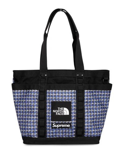 Supreme X The North Face Studded Explore Utility Tote Bag In Blau