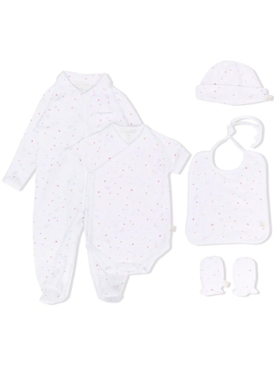 Marie-chantal Star-print Essentials Babygrow Set In 白色