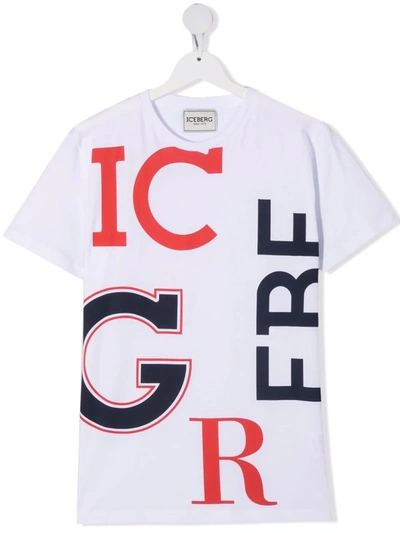 Iceberg Teen Logo-print Cotton T-shirt In 白色